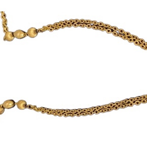 Vintage 48”L Long Double Necklace 60’sGoldTone Bold Link Art Deco Texture Chain - Picture 3 of 13